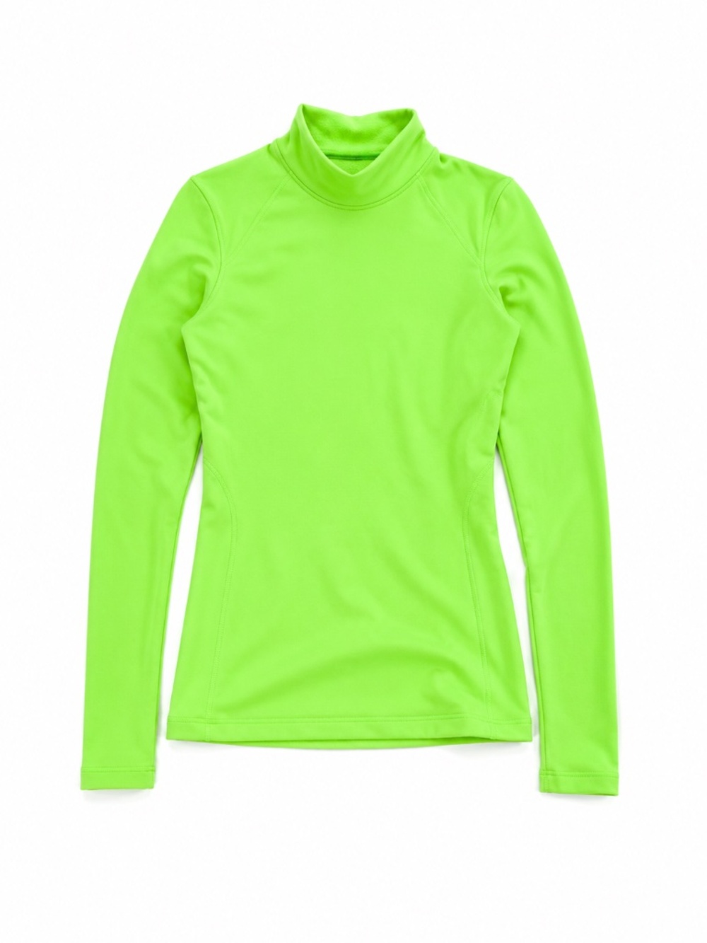 Zengjo Neon Green Fleece-Lined Mock Neck Thermal Top M